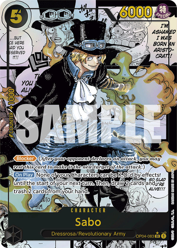 Carte Sabo OP04-083_r1 Super Rare Serial — One Piece TCG PRB-01 The Best (Bandai)