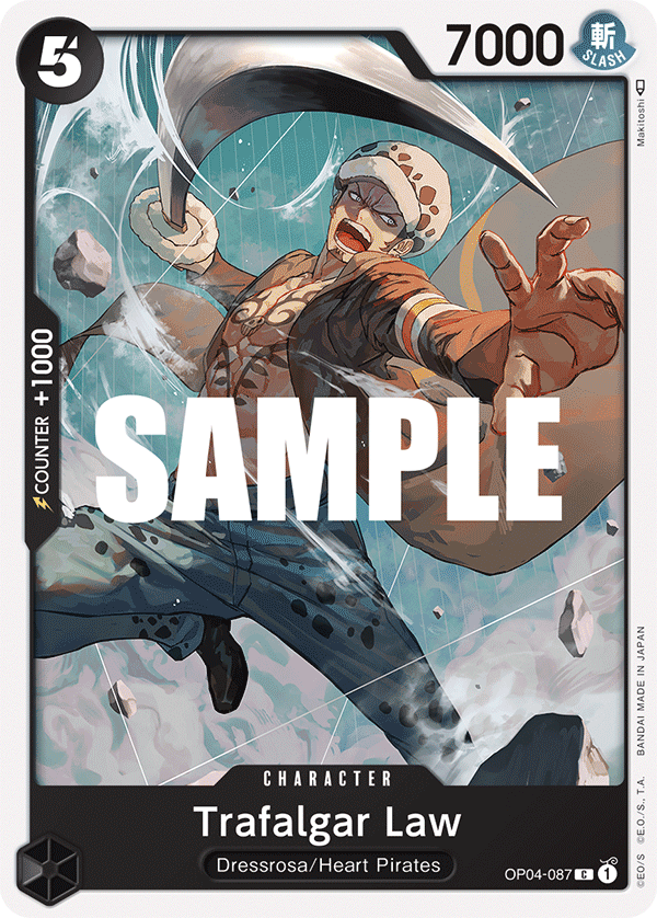 Carte Trafalgar Law OP04-087 Common — One Piece TCG OP-04 Kingdoms of Intrigue (Bandai)