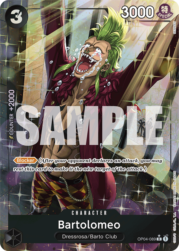 Carte Bartolomeo OP04-089_p4 Rare Alt Art — One Piece TCG PRB-01 The Best (Bandai)
