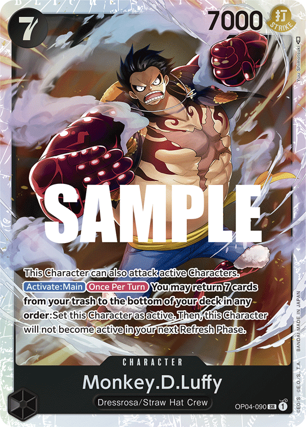 Carte Monkey.D.Luffy OP04-090 Super Rare — One Piece TCG OP-04 Kingdoms of Intrigue (Bandai)
