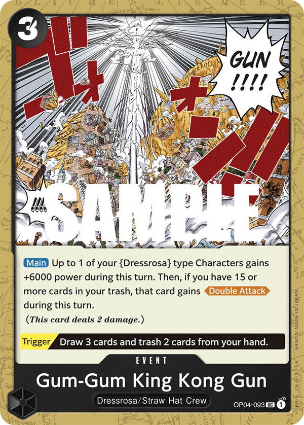 Carte Gum-Gum King Kong Gun OP04-093 Uncommon — One Piece TCG OP-04 Kingdoms of Intrigue (Bandai)