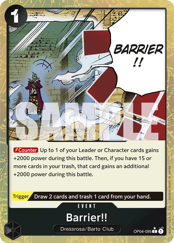 Carte Barrière !! OP04-095_p3 Common Alt Art — One Piece TCG PRB-01 The Best (Bandai)