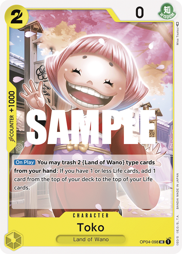Carte Toko OP04-098 Uncommon — One Piece TCG OP-04 (Bandai)