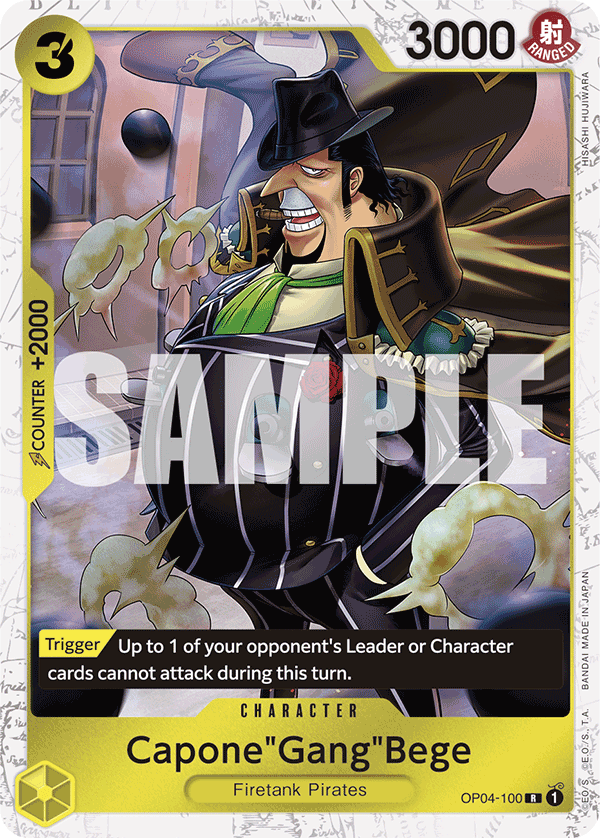 Carte Capone "Gang" Bege OP04-100_p3 Rare Alt Art — One Piece TCG PRB-01 The Best (Bandai)