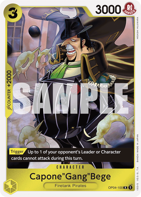Carte Capone"Gang"Bege OP04-100_r1 Rare Serial — One Piece TCG PRB-01 The Best (Bandai)