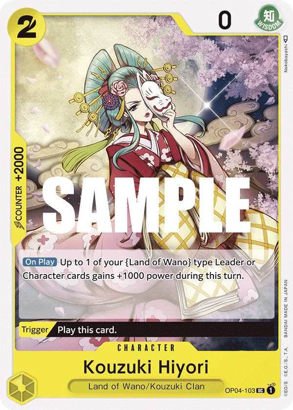 Carte Kouzuki Hiyori OP04-103 Uncommon — One Piece TCG OP-04 Kingdoms of Intrigue (Bandai)
