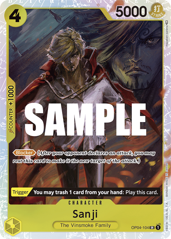 Carte Sanji OP04-104 Super Rare — One Piece TCG OP-04 Kingdoms of Intrigue (Bandai)