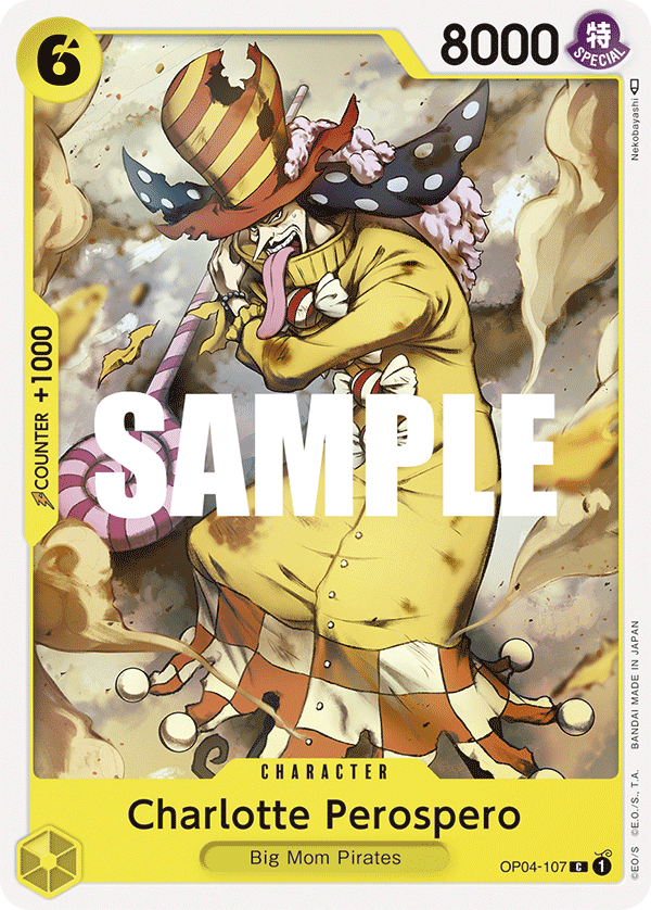 Carte Charlotte Perospero OP04-107 Common — One Piece TCG OP-04 Kingdoms of Intrigue (Bandai)