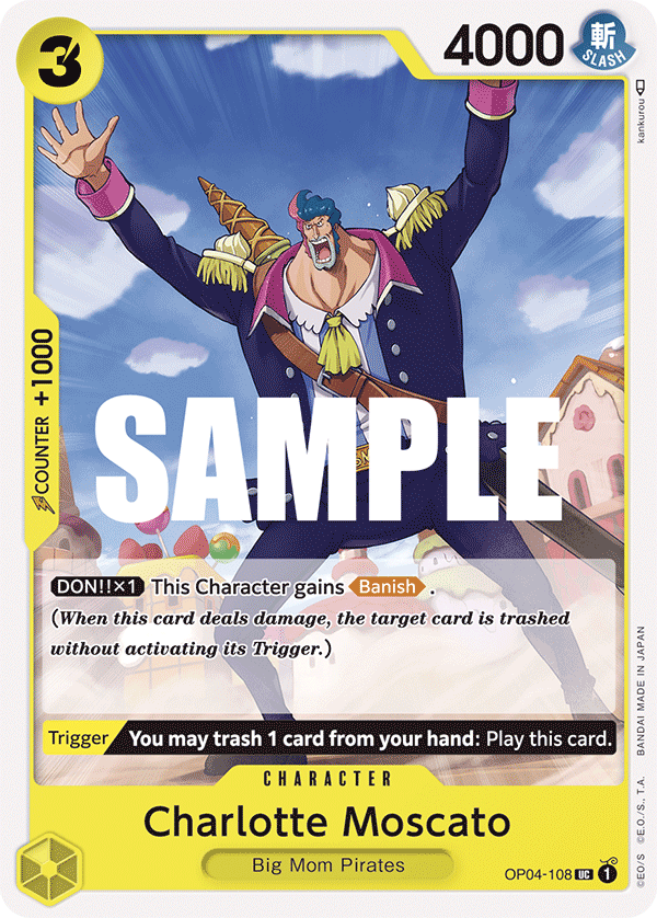Carte Charlotte Moscato OP04-108 Uncommon — One Piece TCG OP-04 Kingdoms of Intrigue (Bandai)