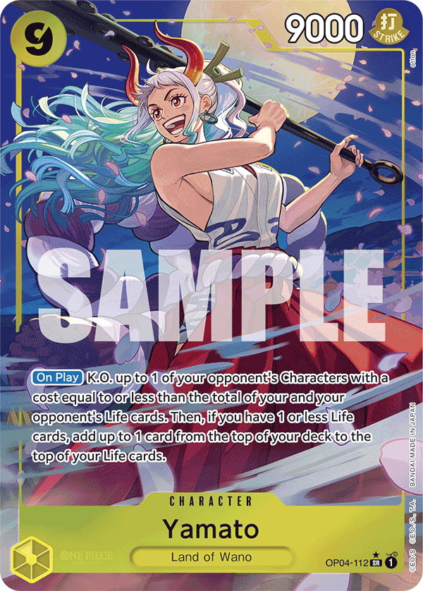 Carte Yamato OP04-112_p3 Super Rare Alt Art — One Piece TCG PRB-01 The Best (Bandai)
