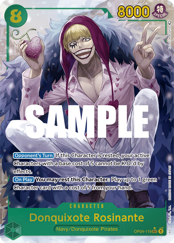 Carte Don Quijote Rosinante OP04-119_p1 Secret Rare — One Piece TCG OP-09 (Bandai)