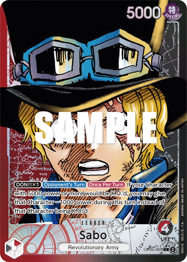 Carte Sabo OP05-001_p1 Leader — One Piece TCG OP-05 (Bandai)