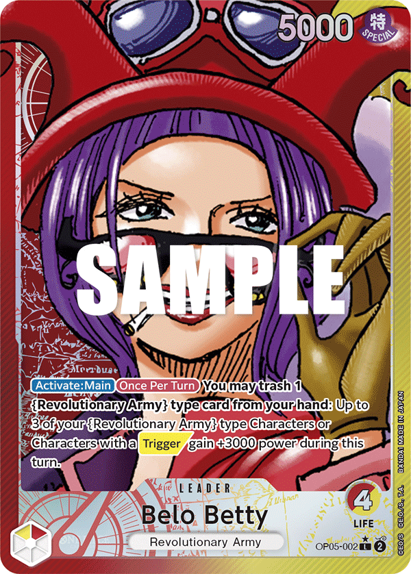 Carte Belo Betty OP05-002_p1 Leader — One Piece TCG OP-05 (Bandai)