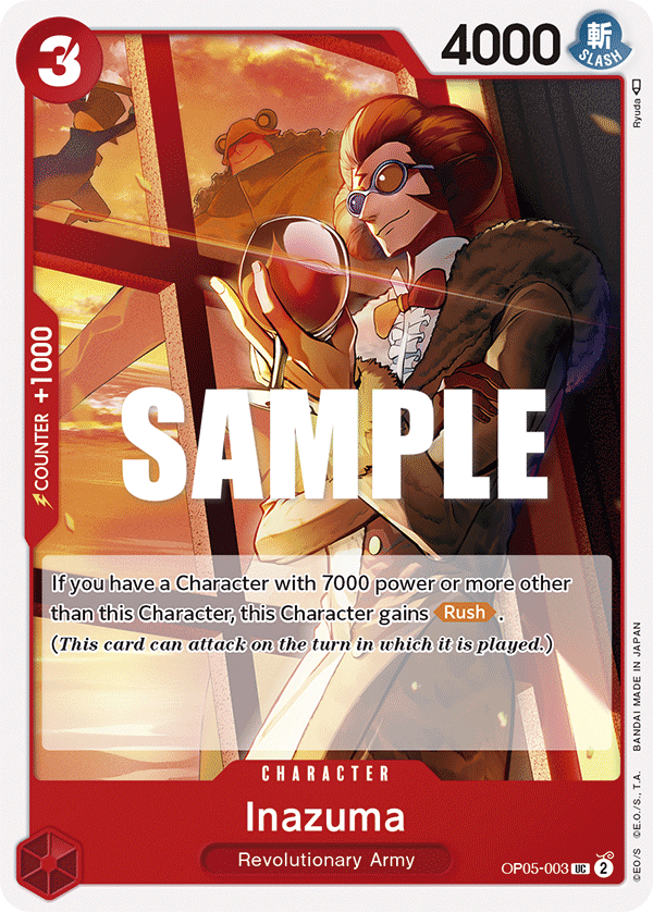 Carte Inazuma OP05-003 Uncommon — One Piece TCG OP-05 (Bandai)
