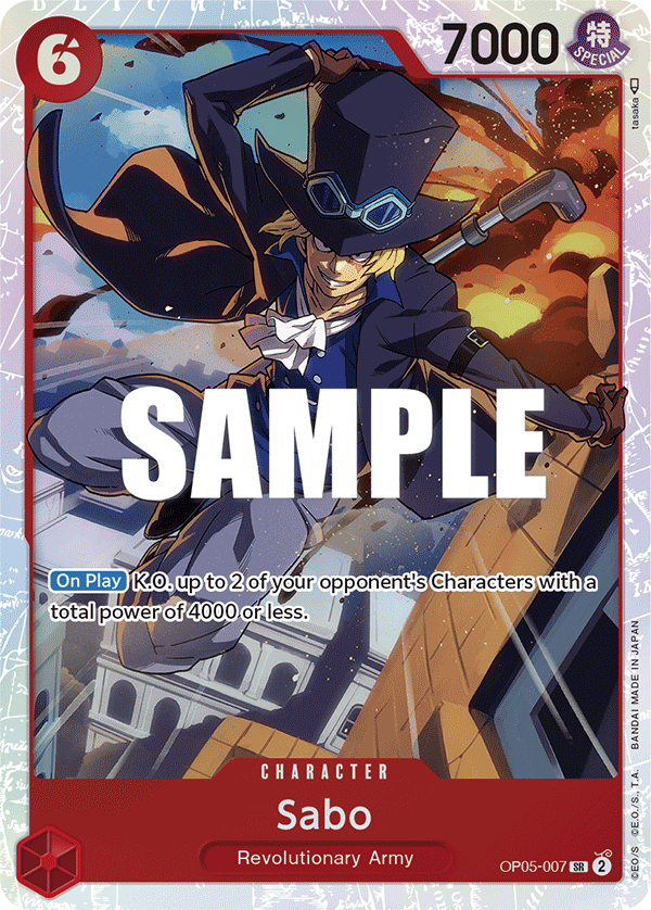 Carte Sabo OP05-007 Super Rare — One Piece TCG OP-05 Awakening of the New Era (Bandai)