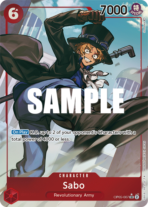 Carte Sabo OP05-007_p1 Super Rare Alt Art — One Piece TCG OP-05 Awakening of the New Era (Bandai)