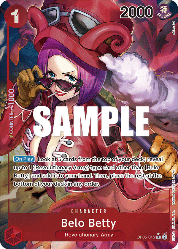 Carte Belo Betty OP05-015_p1 Rare Alt Art — One Piece TCG OP-05 Awakening of the New Era (Bandai)