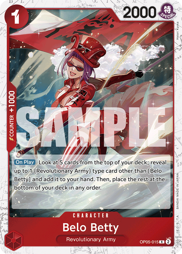 Carte Belo Betty OP05-015_p3 Rare Alt Art — One Piece TCG PRB-01 The Best (Bandai)