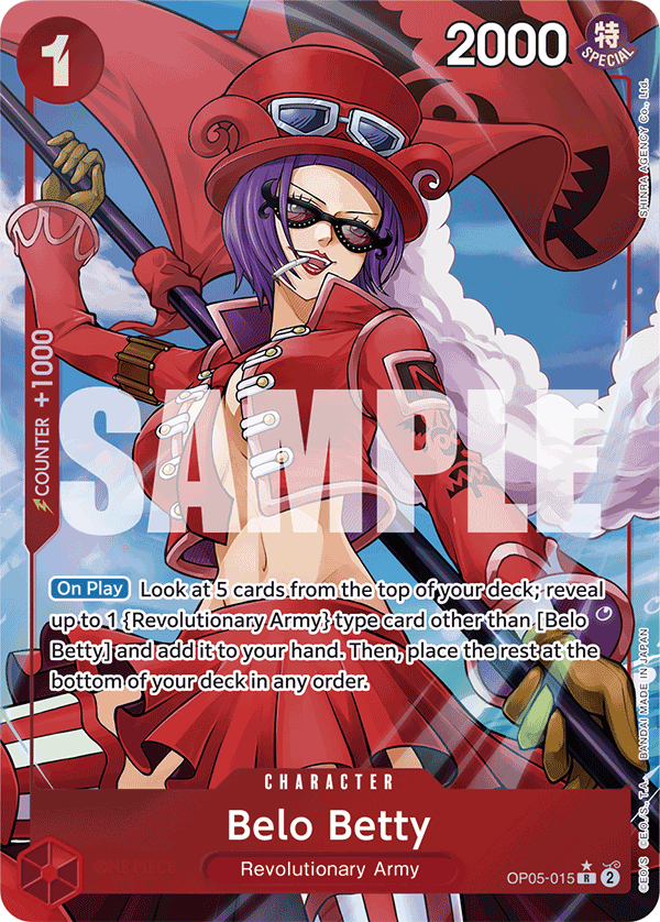 Carte Belo Betty OP05-015_p5 Rare Alt Art — One Piece TCG PRB-01 The Best (Bandai)