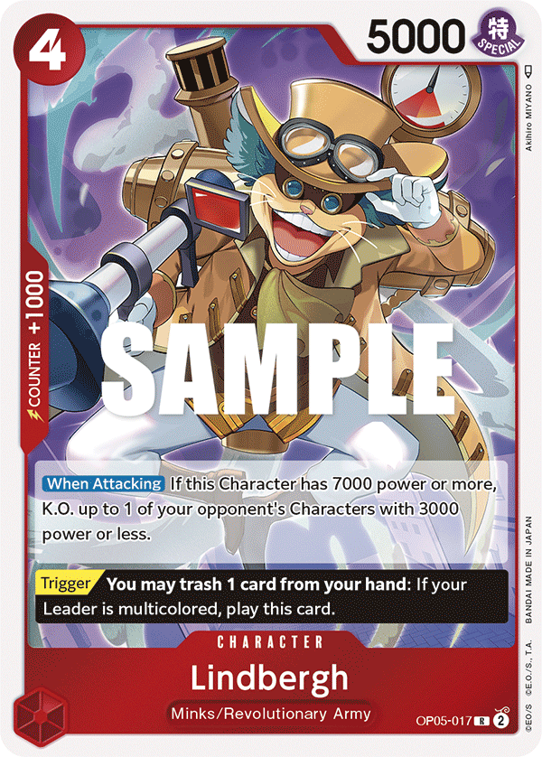 Carte Lindbergh OP05-017 Rare — One Piece TCG OP-05 Awakening of the New Era (Bandai)