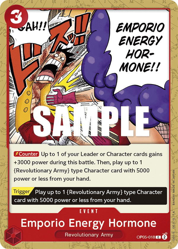 Carte Emporio Energy Hormone OP05-018 Common — One Piece TCG OP-05 Awakening of the New Era (Bandai)
