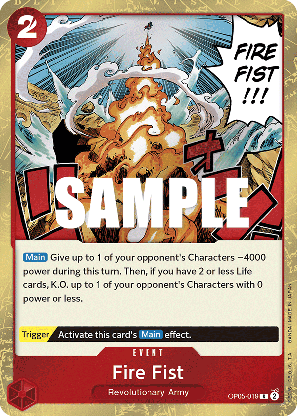Carte Fire Fist OP05-019 Rare — One Piece TCG OP-05 Awakening of the New Era (Bandai)