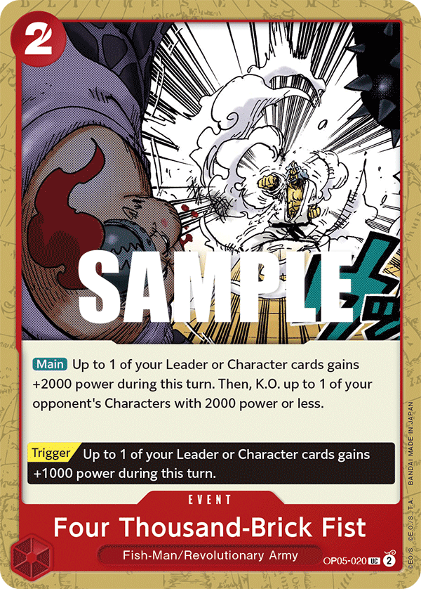 Carte Four Thousand-Brick Fist OP05-020 Uncommon — One Piece TCG OP-05 Awakening of the New Era (Bandai)