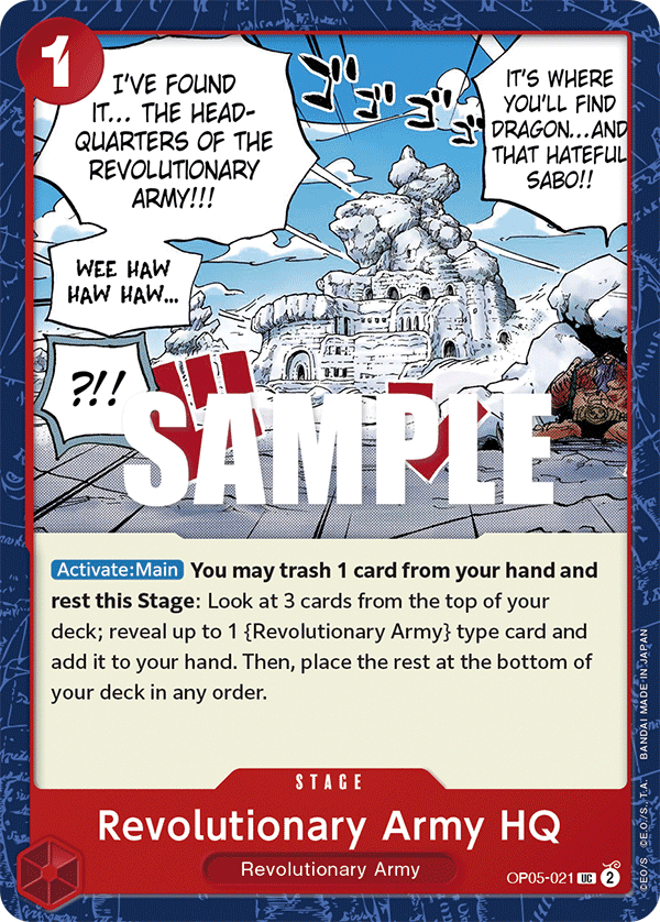 Carte Revolutionary Army HQ OP05-021 Uncommon — One Piece TCG OP-05 Awakening of the New Era (Bandai)