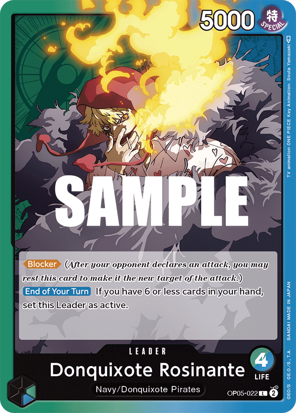 Carte Donquixote Rosinante OP05-022 Leader — One Piece TCG OP-05 (Bandai)