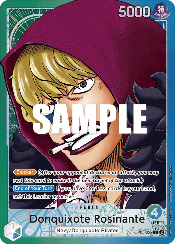 Carte Don Quijote Rosinante OP05-022_p1 Leader — One Piece TCG OP-05 (Bandai)
