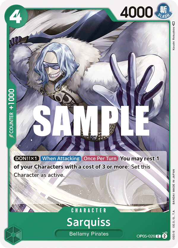 Carte Sarquiss OP05-026 Common — One Piece TCG OP-05 Awakening of the New Era (Bandai)