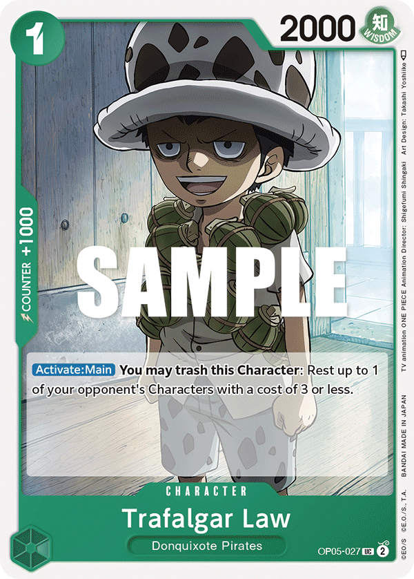 Carte Trafalgar Law OP05-027 Uncommon — One Piece TCG OP-05 Awakening of the New Era (Bandai)