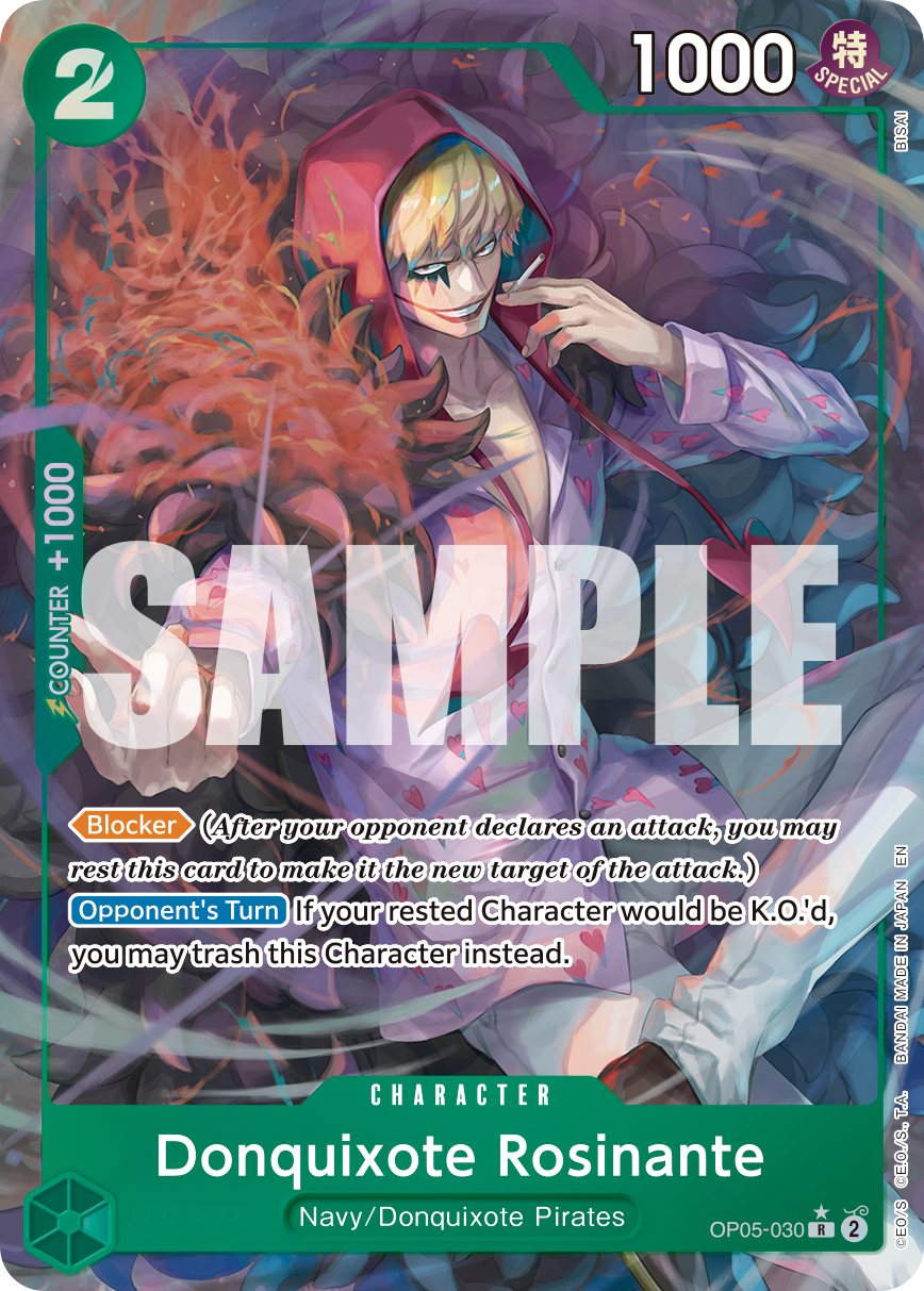 Carte Don Quijote Rosinante OP05-030_p1 Rare — One Piece TCG PRB-02 (Bandai)
