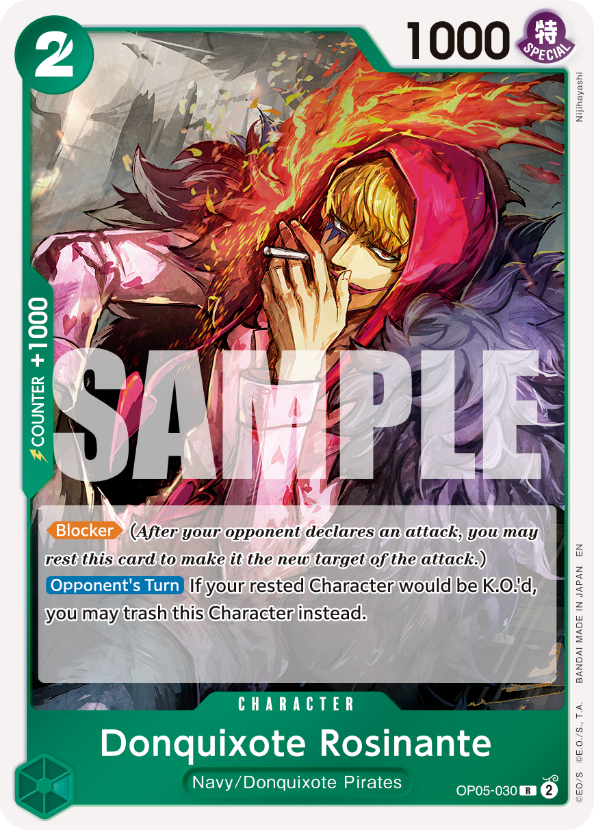 Carte Don Quijote Rosinante OP05-030_r1 Rare — One Piece TCG PRB-02 (Bandai)