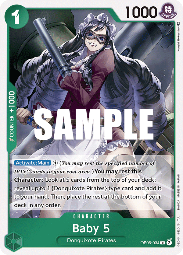 Carte Baby 5 OP05-034 Rare — One Piece TCG OP-05 Awakening of the New Era (Bandai)