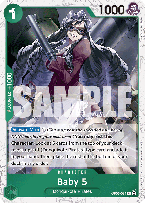 Carte Baby 5 OP05-034_p3 Rare Alt Art — One Piece TCG PRB-01 The Best (Bandai)