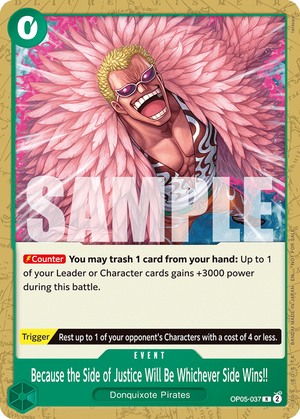 Carte La justice est toujours du côté des vainqueurs !! OP05-037_p1 Rare Alt Art — One Piece TCG PROMO-OP-05 Promos: Awakening of the New Era (Bandai)