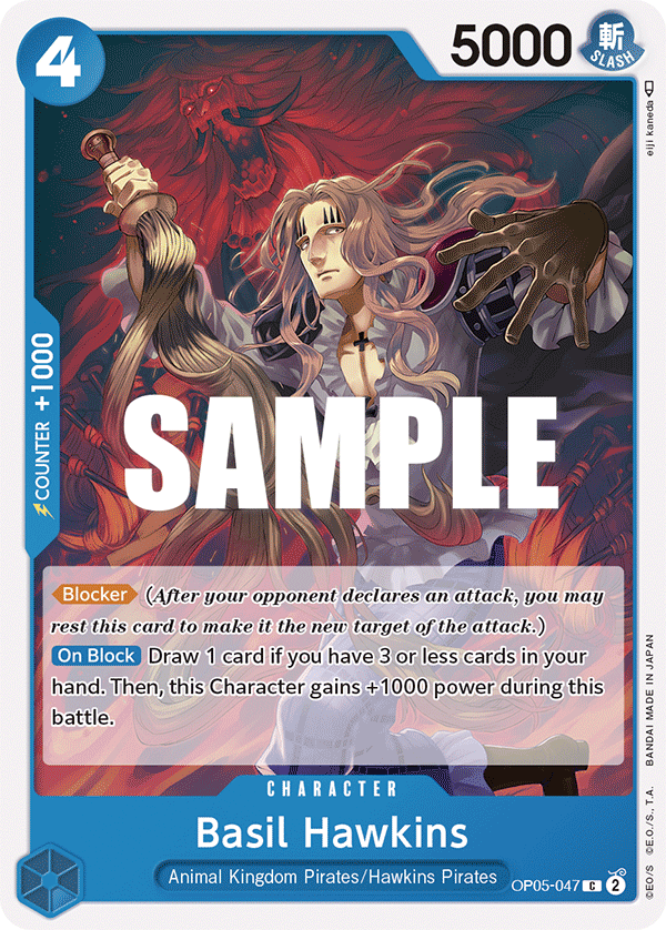 Carte Basil Hawkins OP05-047 Common — One Piece TCG OP-05 Awakening of the New Era (Bandai)
