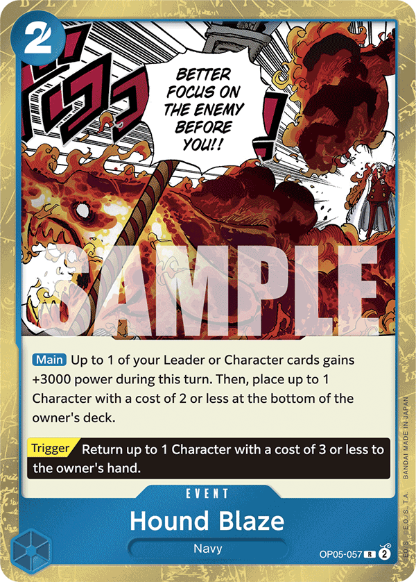 Carte Hound Blaze OP05-057_r1 Rare Serial — One Piece TCG PRB-01 The Best (Bandai)