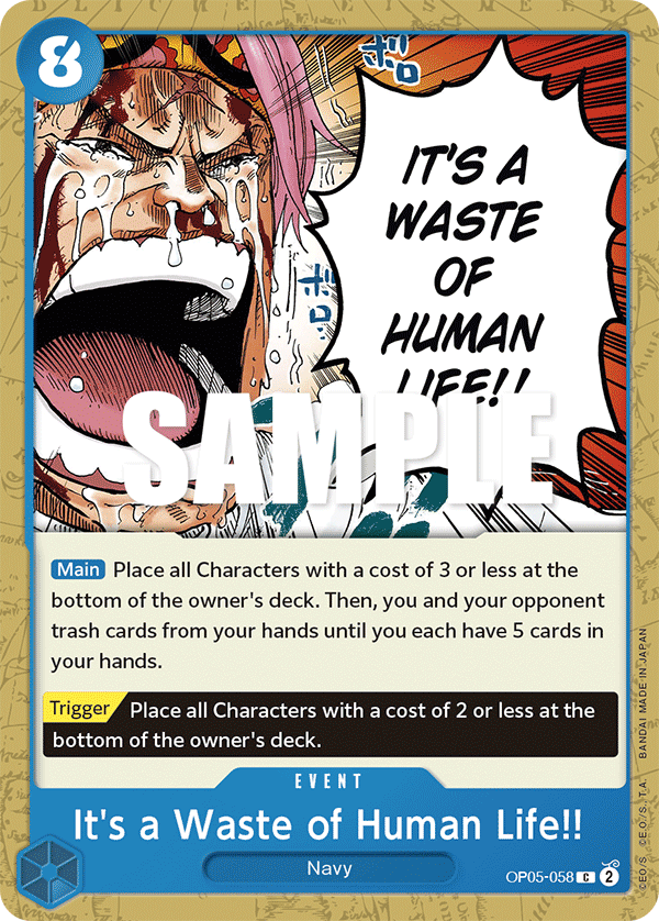 Carte It's a Waste of Human Life!! OP05-058 Common — One Piece TCG OP-05 Awakening of the New Era (Bandai)