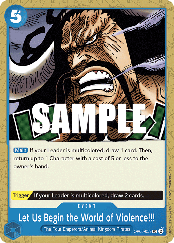 Carte Let Us Begin the World of Violence!!! OP05-059 Uncommon — One Piece TCG OP-05 Awakening of the New Era (Bandai)