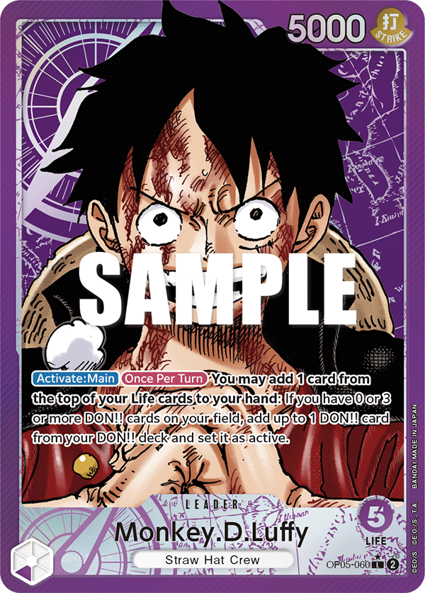 Carte Monkey D. Luffy OP05-060_p1 Leader — One Piece TCG OP-05 (Bandai)