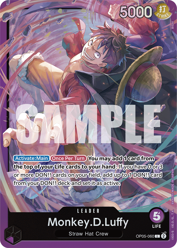 Carte Monkey.D.Luffy OP05-060_p3 Leader — One Piece TCG ST-18 (Bandai)