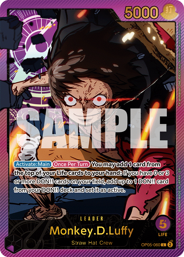 Carte Monkey.D.Luffy OP05-060_p4 Leader Alt Art — One Piece TCG EB-02 Anime 25th Collection (Bandai)