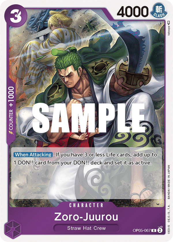 Carte Zoro-Juurou OP05-067 Rare — One Piece TCG OP-05 (Bandai)