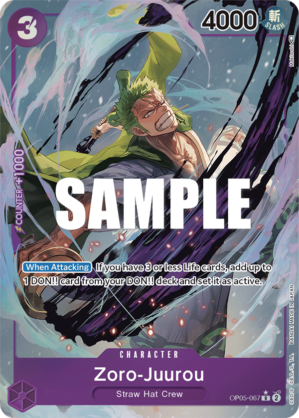 Carte Zorojuro OP05-067_p1 Rare — One Piece TCG OP-09 (Bandai)