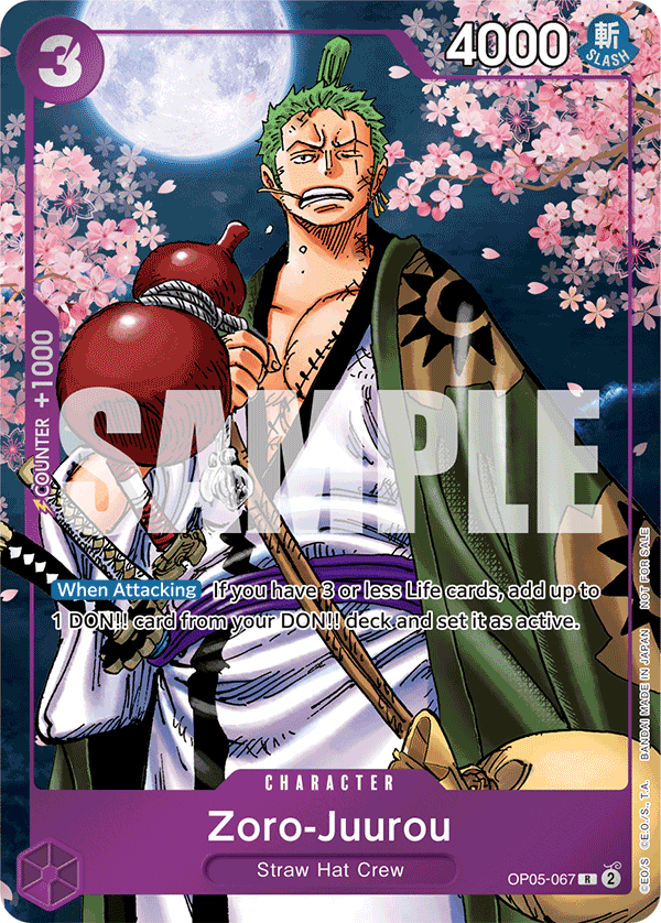 Carte Zorojuro OP05-067_p2 Rare — One Piece TCG PROMO-OP-05 (Bandai)