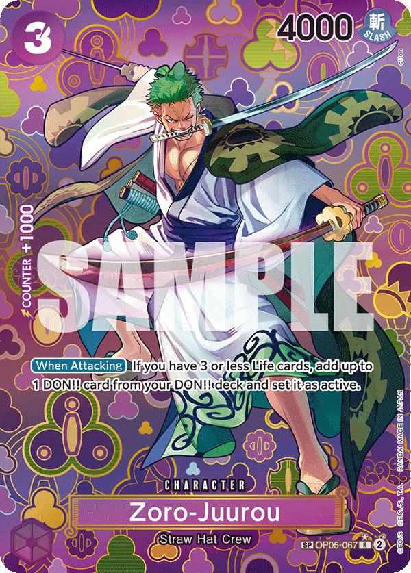 Carte Zoro-Juurou OP05-067_p4 Special — One Piece TCG OP-09 (Bandai)