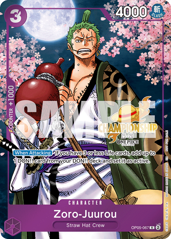 Carte Zoro-Juurou OP05-067_p5 Rare — One Piece TCG PROMO-OP-05 (Bandai)