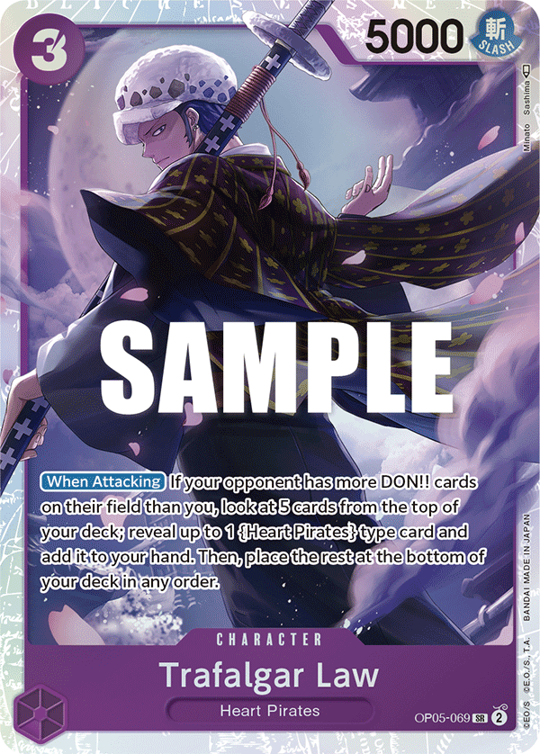 Carte Trafalgar Law OP05-069 Super Rare — One Piece TCG OP-05 Awakening of the New Era (Bandai)